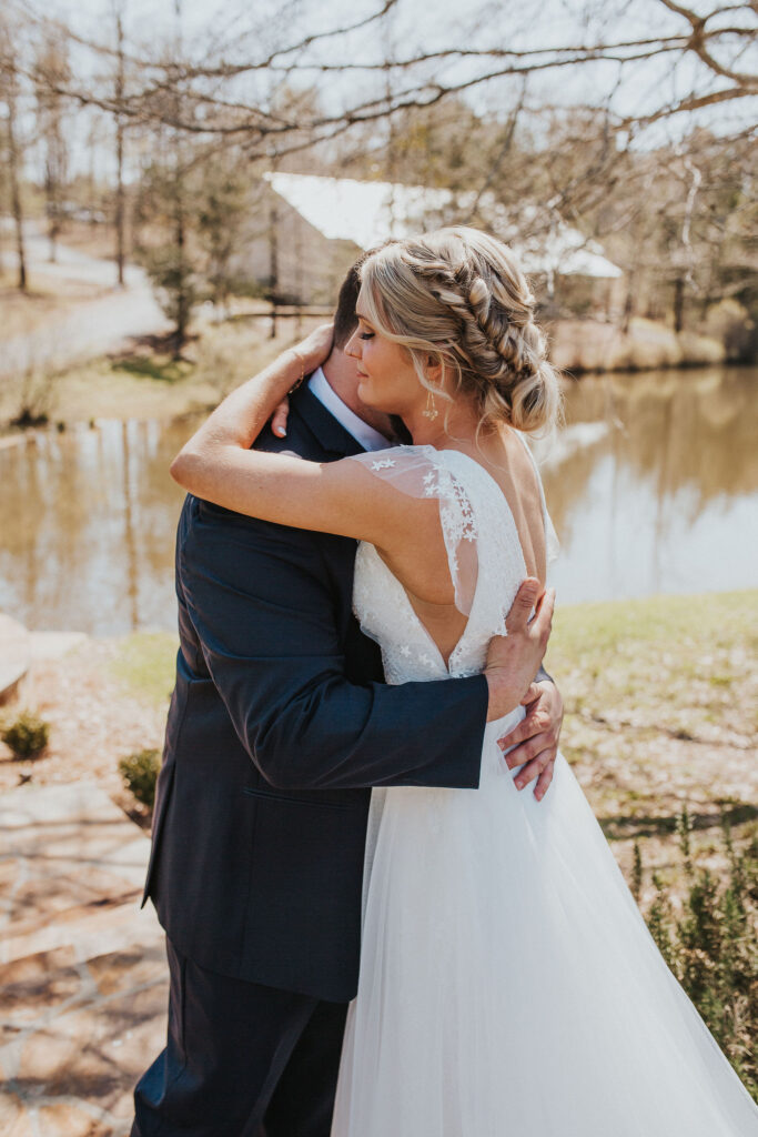 bride and grooms first look